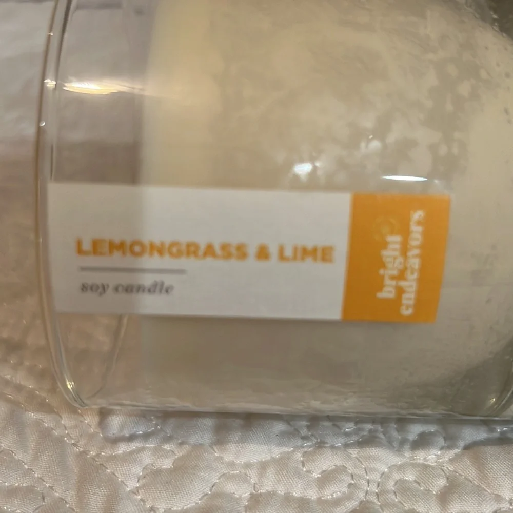 Bright endeavors‎ lemongrass and lime soy candle, new